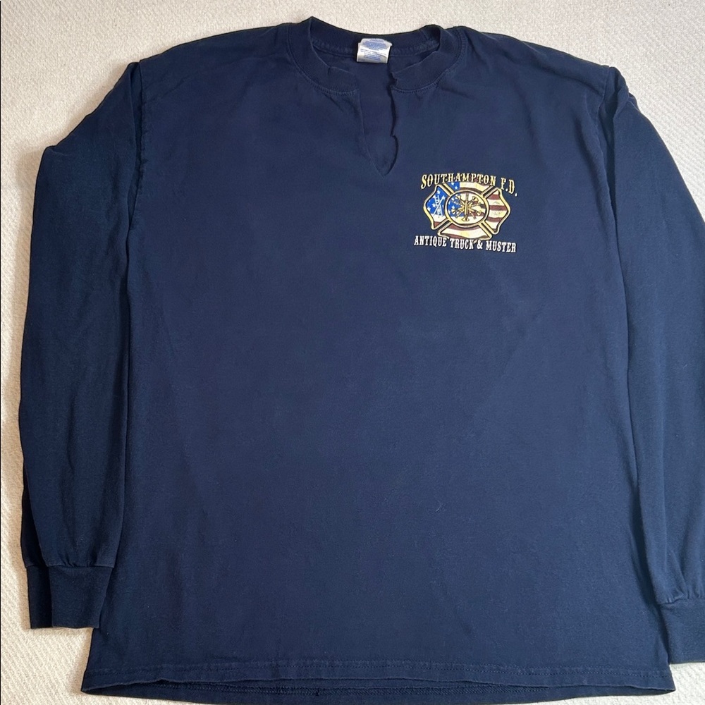 Blue Long Sleeve Tee with Graphic